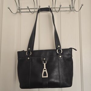 Etienne Aigner Black Leather Shoulder Bag